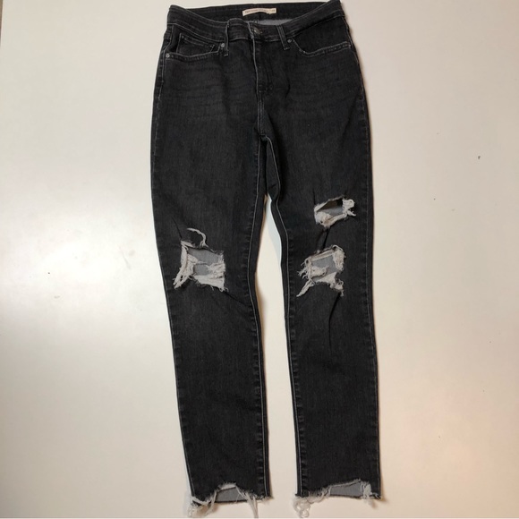 Levi's Denim - Levi’s 721 High Rise Skinny Jeans Distressed Womens 28